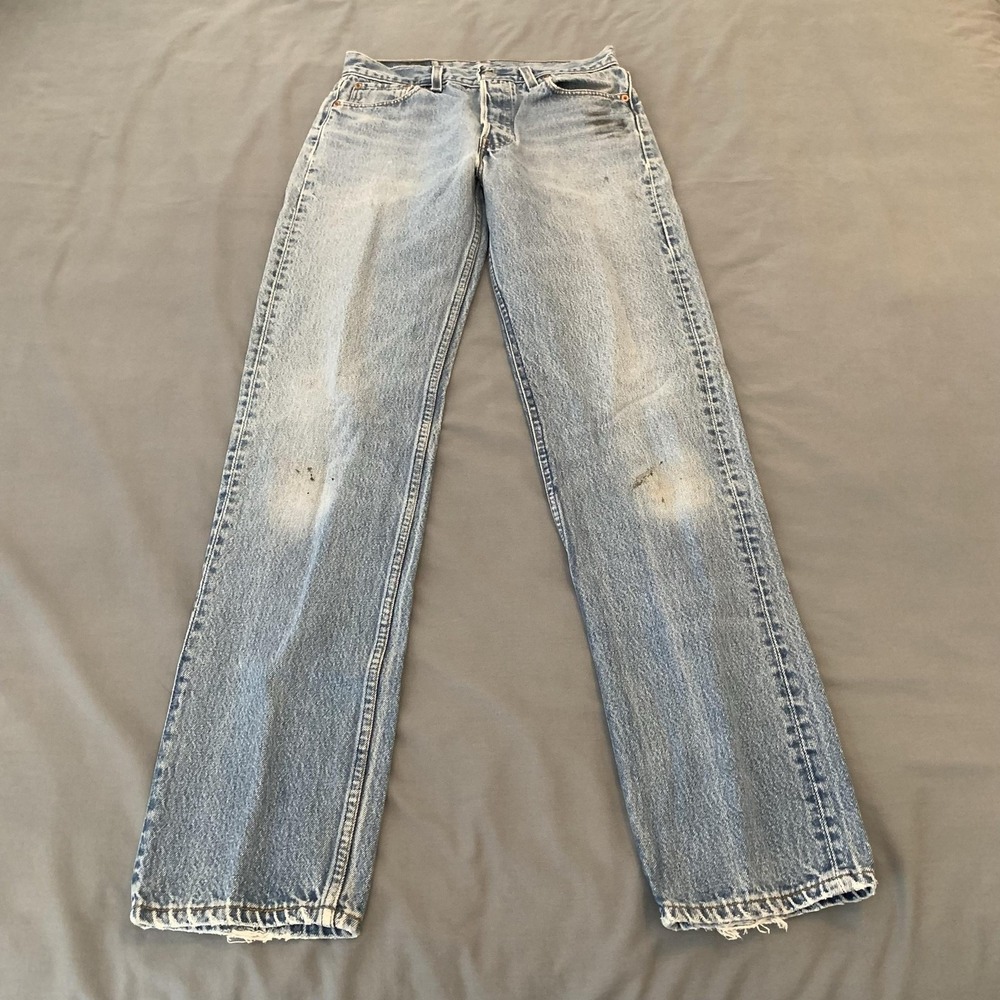 Vintage Levis 501 Jeans Mens 30x33 (29x32) Light Wash USA Denim 90s Grunge